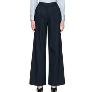 NWT Rag & Bone Shelly Crepe Wide Leg Pants Women's Black Size 4 $475